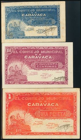 CARAVACA (MURCIA). 25 Cents, 50 Cents and 1 ... 