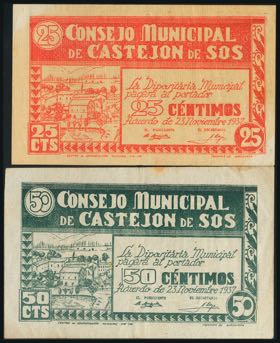 CASTEJON DE SOS (HUESCA). 25 Cents and 50 ... 