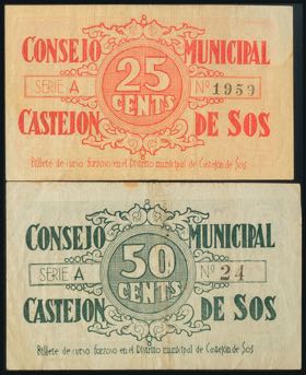 CASTEJON DE SOS (HUESCA). 25 Cents ... 