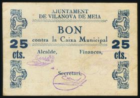 VILANOVA DE MEIA (LERIDA). 25 cents. ... 
