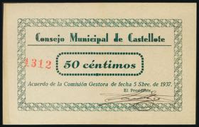 CASTELLOTE (TERUEL). 50 Céntimos. ... 