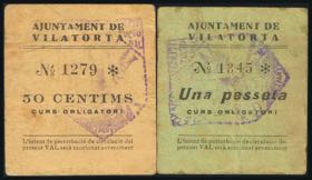 VILATORTA (BARCELONA). 50 Céntimos y 1 ... 