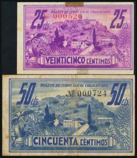 AINSA (HUESCA). 25 Cents and 50 ... 