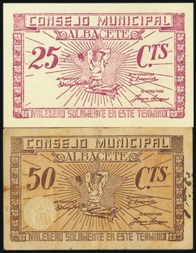 ALBACETE. 25 Cents and 50 Cents. (1938ca). ... 