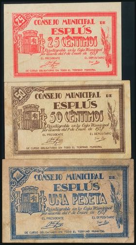 ESPLUS (HUESCA). 25 Céntimos, 50 ... 