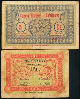 MADRIGUERAS (ALBACETE). 25 Cents and 1 ... 