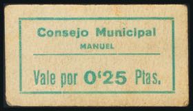 MANUEL (VALENCIA). 25 cents. (1938ca). ... 