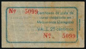 MEZQUINENZA (ZARAGOZA). 25 cents. ... 