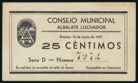 ALBALATE LUCHADOR (TERUEL). 25 Céntimos. 15 ... 