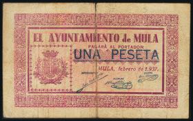 MULA (MURCIA). 1 peseta. February 1937. ... 
