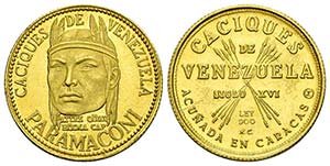 VENEZUELA. 10 Bolívares. 1962. Caciques de ... 