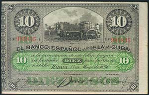 CUBA. 10 Pesos. 15 de Mayo de 1896. ... 