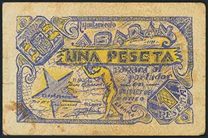 ABARAN (MURCIA). 1 Peseta. 1937. (González: ... 