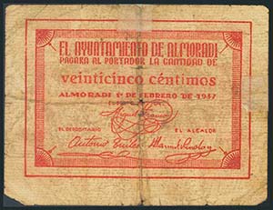 ALMORADI (VALENCIA). 25 Céntimos. ... 