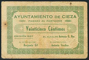 CIEZA (MURCIA). 25 Céntimos. 1937. ... 