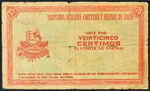 JAEN. 25 Céntimos y 50 Céntimos. (1937ca). ... 