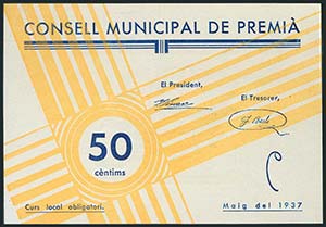 PREMIA (BARCELONA). 50 Céntimos. ... 