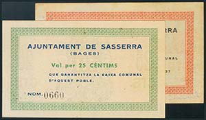 SASSERRA, BAGES (BARCELONA). 25 Céntimos y ... 
