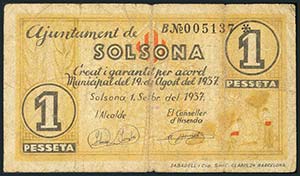 SOLSONA (LERIDA). 50 Céntimos y 1 ... 