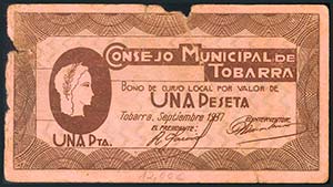 TOBARRA (ALBACETE). 25 Céntimos y ... 