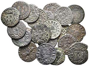 FELIPE IV. Lote compuesto por 21 monedas de ... 