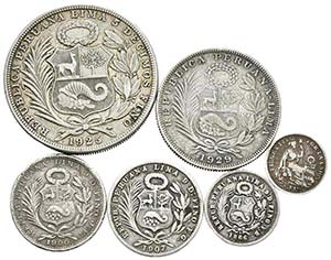 PERU. Lote compuesto por 6 monedas ... 