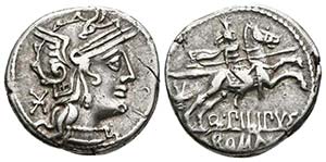 Q. MARCIUS PHILIPUS. Denario. 129 a.C. Roma ... 