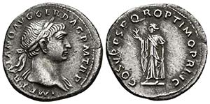 TRAJANO. Denario. 107 d.C. Roma. A/ Busto ... 