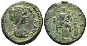 JULIA DOMNA. As. 193-196 d.C. Roma. A/ Busto ... 
