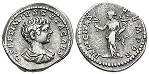 GETA. Denario. 179-209 d.C. Roma. A/ Busto ... 