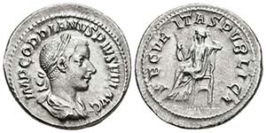 GORDIANO III. Denario. 238-244 d.C. Roma. A/ ... 
