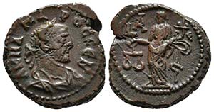 CARO. Tetradracma Potin. 282-283 d.C. Año ... 