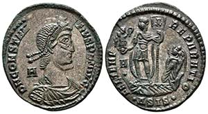 CONSTANCIO II. Maiorina. 350 d.C. Siscia. A/ ... 