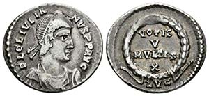 JULIANO II. Siliqua. 360-363 d.C. Lugdunum. ... 