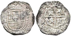 FELIPE II. 2 Reales. 1597. Sevilla B. Tipo ... 