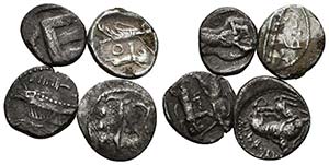 SIDON. Conjunto de 4 monedas. Sakon I. 1/16 ... 