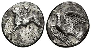 SIKYON. Hemidracma. 330-320 a.C. A/ Quimera ... 