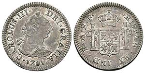 CARLOS III. 1/2 Real. 1781. México FF. ... 