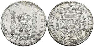 CARLOS III. 8 Reales. 1768. Potosí JR. ... 