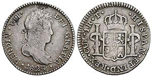 FERNANDO VII. 1 Real. 1824. Cuzco T. ... 