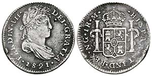 FERNANDO VII. 1 Real. 1821. Guatemala M. ... 