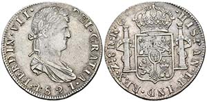 FERNANDO VII. 8 Reales. 1821. Zacatecas RG. ... 