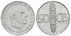 ESTADO ESPAÑOL. 50 Céntimos. 1966 *19-68. ... 