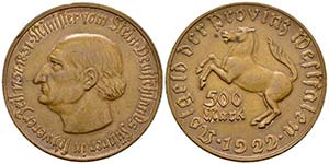 ALEMANIA. 10000 Mark. 1923. Westphalia. ... 