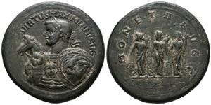 MAXIMIAN, Hercules. Medallion. (Ae. 40.99g / ... 