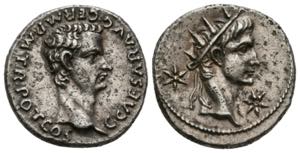 CALIGULA and DIVO AUGUST. Denarius. (Ar. ... 