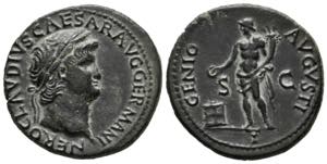 NERO. As. (Ae. 7.25g / 24mm). 64 AD Rome. ... 