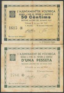 VOLTREGA (BARCELONA). 50 Céntimos y 1 ... 