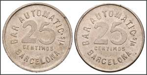 Token worth 25 Cents, issued by el bar ... 