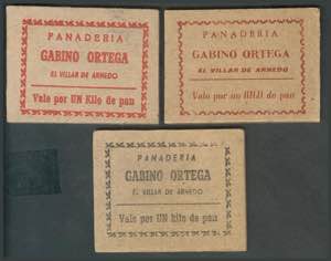 Set of 3 bread vouchers from Gabino Ortega ... 